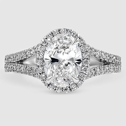 18K White Gold fortuna halo 
