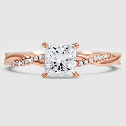 14K Rose Gold petite twisted vine 