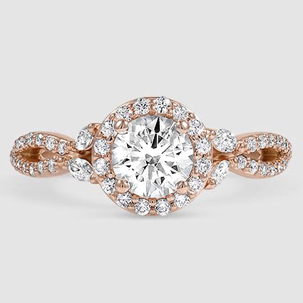 14K Rose Gold luxe willow halo 