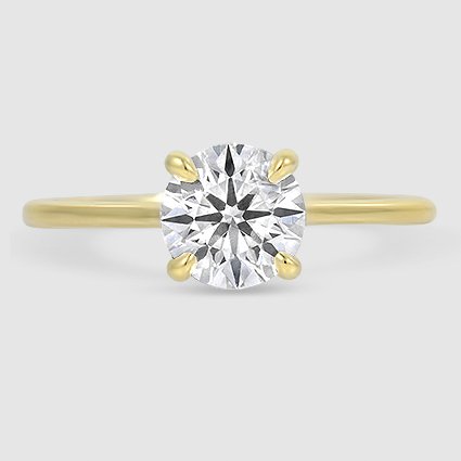 18K Yellow Gold 1.4mm provence solitaire 