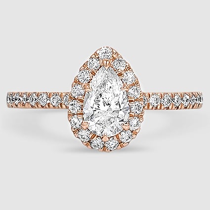 14K Rose Gold waverly halo 