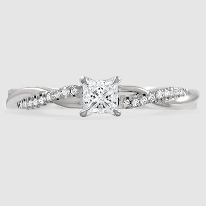 18K White Gold petite twisted vine 