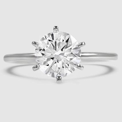Platinum six-prong petite comfort fit 1.5mm solitaire 