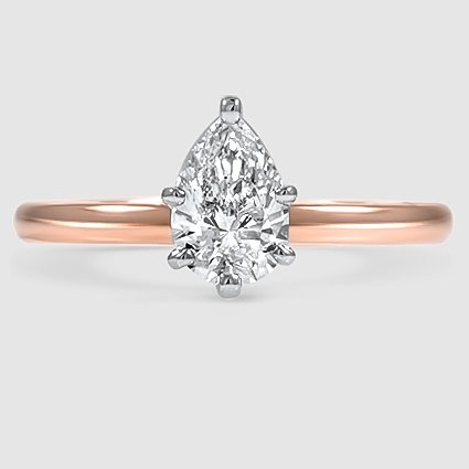 14K Rose Gold comfort fit 2mm solitaire 