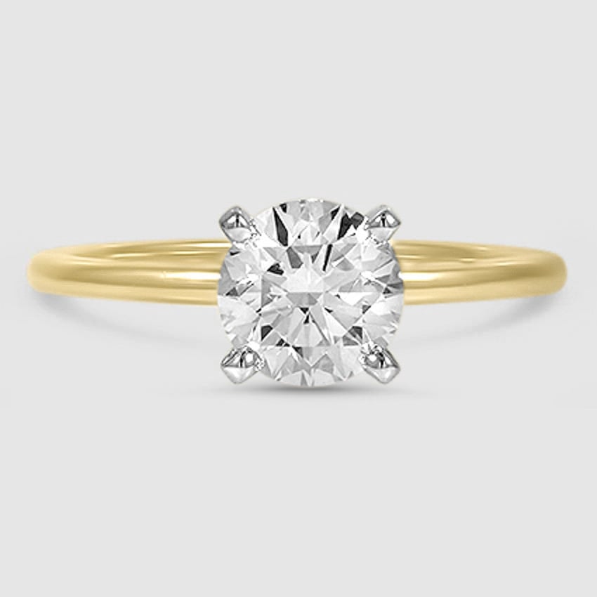 18K Yellow Gold four-prong comfort fit 1.5mm 