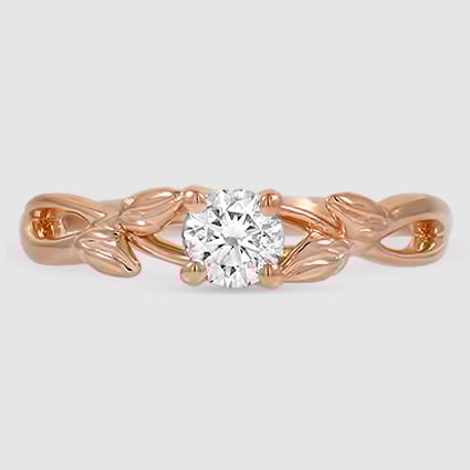 14K Rose Gold budding willow solitaire 