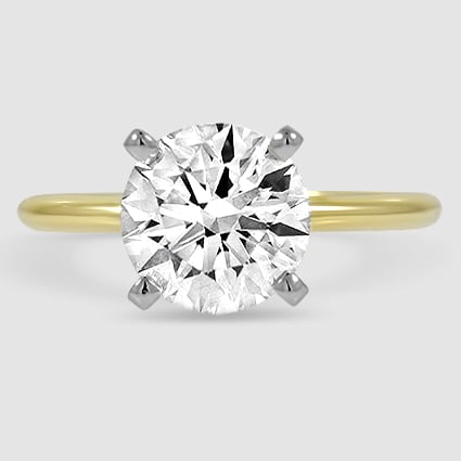 18K Yellow Gold four-prong comfort fit 1.5mm 