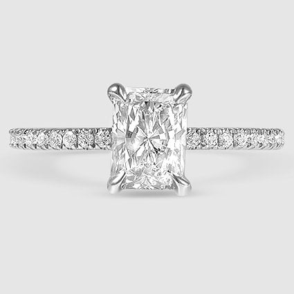18K White Gold viviana three-quarter coverage 