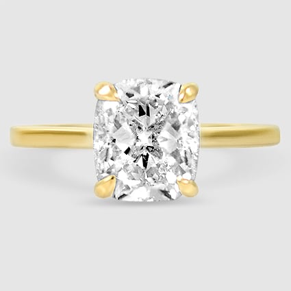 18K Yellow Gold 1.4mm provence solitaire 
