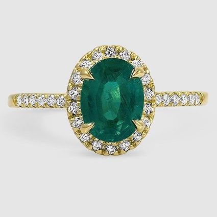 18K Yellow Gold cambria halo 