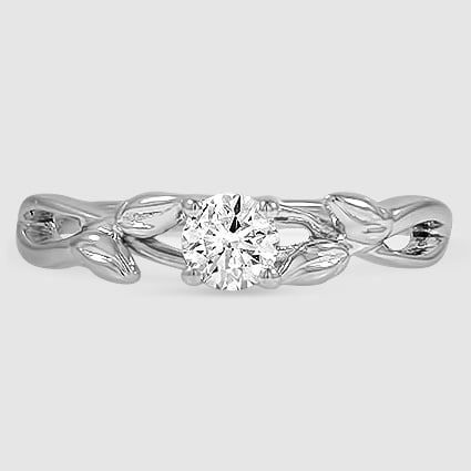 18K White Gold budding willow solitaire 