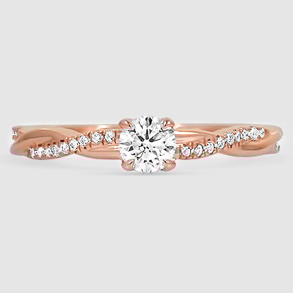14K Rose Gold petite twisted vine 