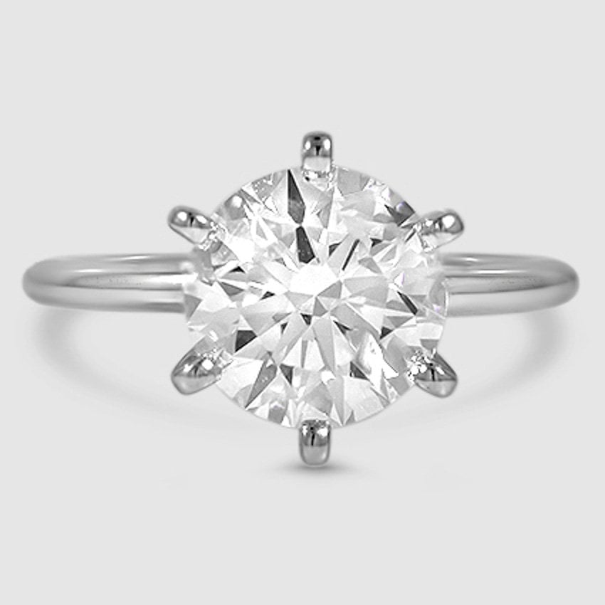 Platinum six-prong petite comfort fit 1.5mm solitaire 