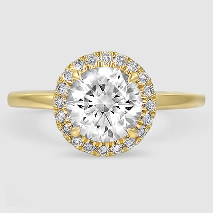 18K Yellow Gold vienna halo 