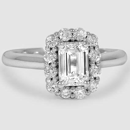 18K White Gold lotus flower halo 