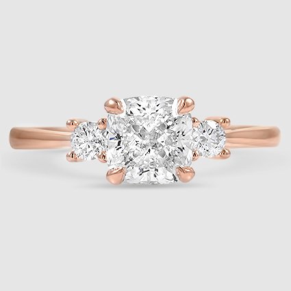 14K Rose Gold petite selene three stone 
