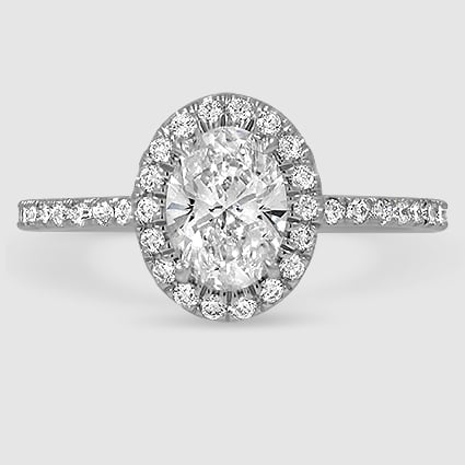 18K White Gold waverly halo 