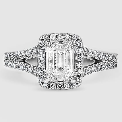 18K White Gold fortuna halo 