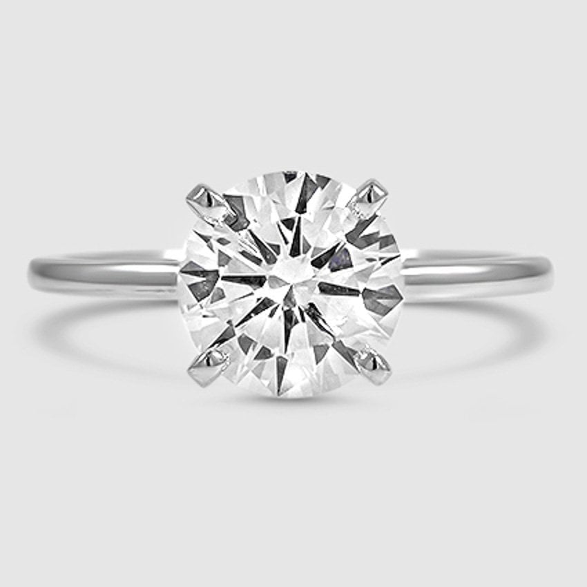 18K White Gold four-prong comfort fit 1.5mm 