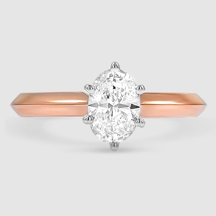 14K Rose Gold classic six-prong solitaire 