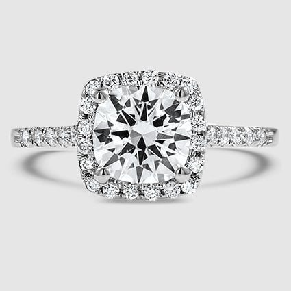 18K White Gold odessa halo 