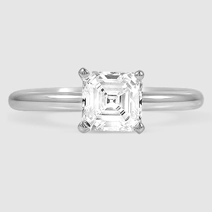 18K White Gold comfort fit 2mm solitaire 