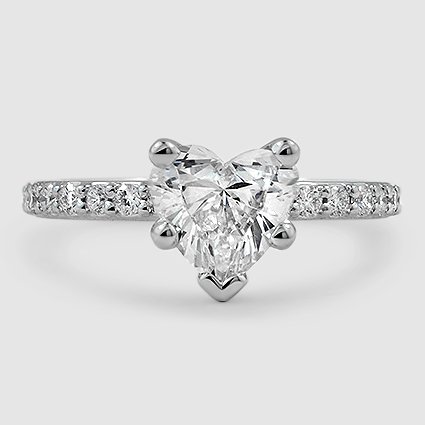 18K White Gold petite shared prong half coverage 