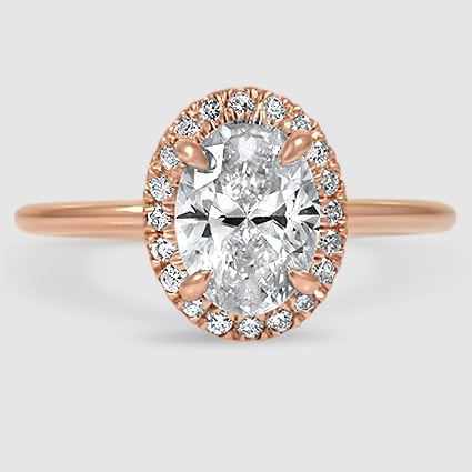 14K Rose Gold vienna halo 