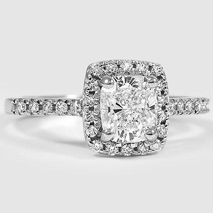 18K White Gold odessa halo 