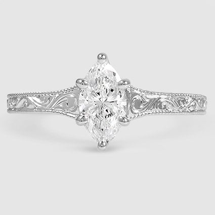 18K White Gold hudson engraved 