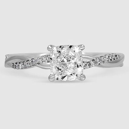 18K White Gold petite twisted vine 