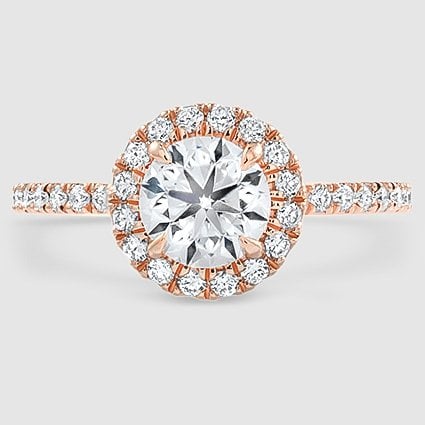 14K Rose Gold waverly halo 