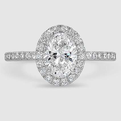 18K White Gold waverly halo 