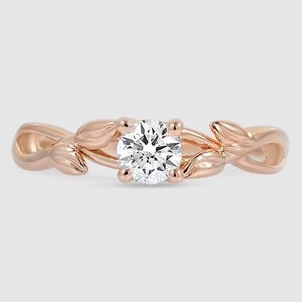 14K Rose Gold budding willow solitaire 