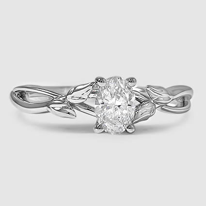 18K White Gold budding willow solitaire 