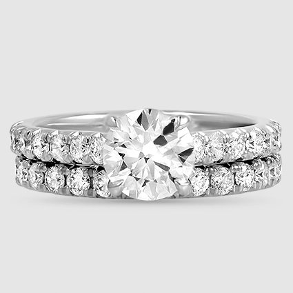 18K White Gold sienna diamond bridal set 