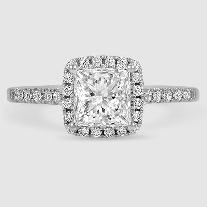 18K White Gold odessa halo 