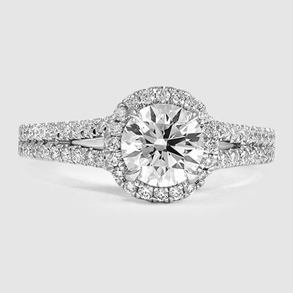 18K White Gold fortuna halo 