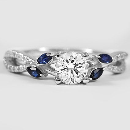 18K White Gold luxe willow (Modified with Custom Accent Gems)