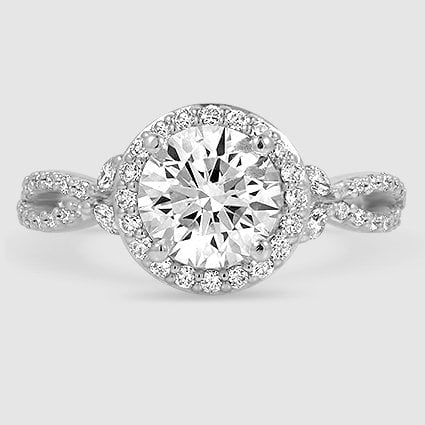18K White Gold luxe willow halo 
