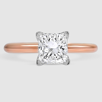 14K Rose Gold comfort fit 2mm solitaire 