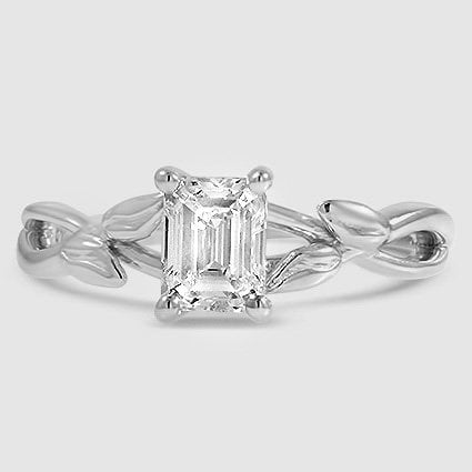 18K White Gold budding willow solitaire 