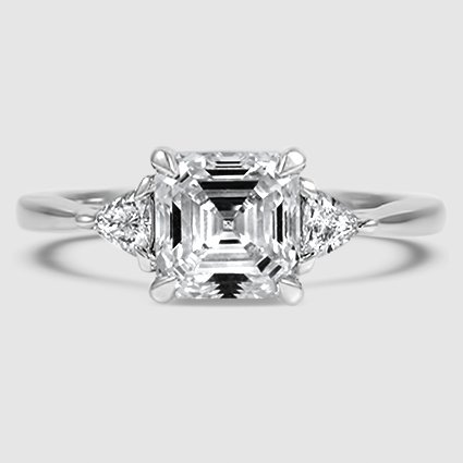Platinum trillion cut three stone 