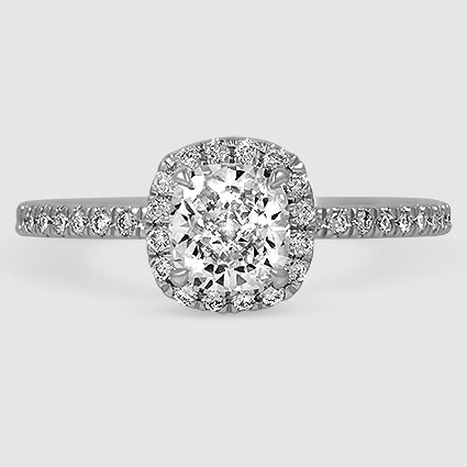 18K White Gold waverly halo 