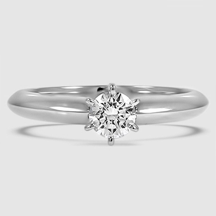 Platinum classic six-prong solitaire 