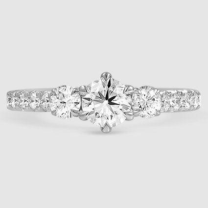 18K White Gold gramercy three stone 