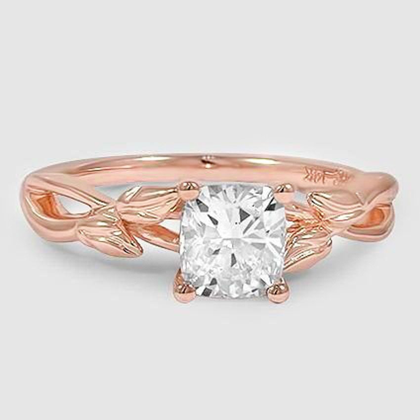 14K Rose Gold budding willow solitaire 