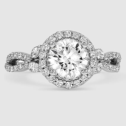 18K White Gold luxe willow halo 