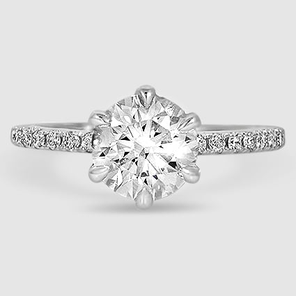 18K White Gold bliss six-prong 