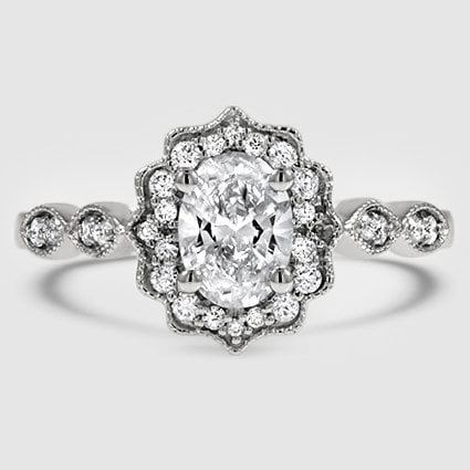 18K White Gold cadenza halo 